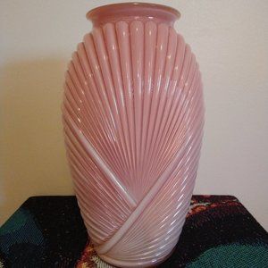 Vintage 80's Anchor Hocking Art Deco Ribbed Vase